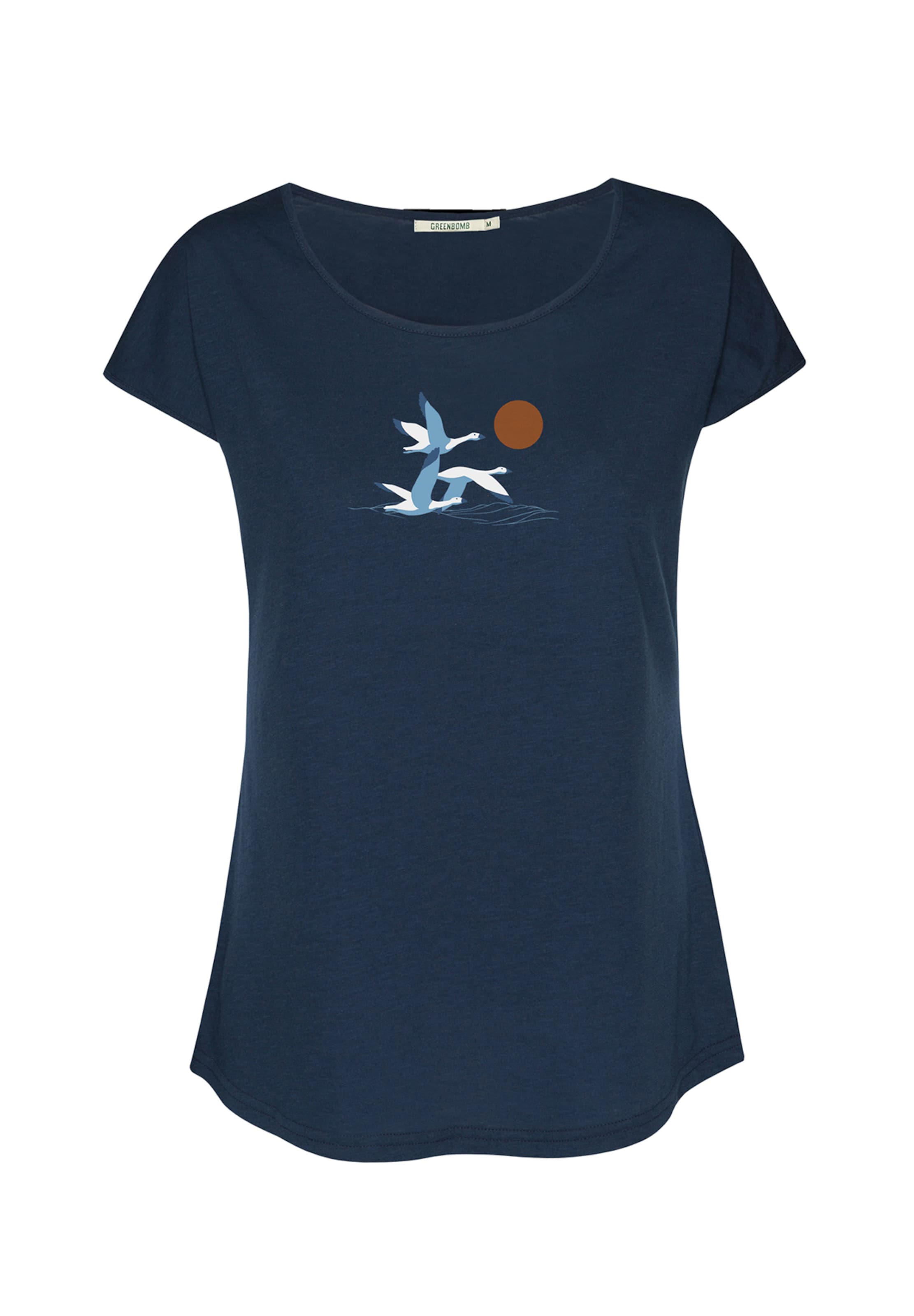GREENBOMB Shirt 'Animal Goose Family' in Blauw: voorkant
