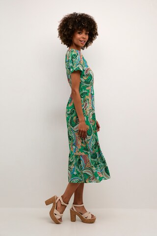 Cream Dress 'Lina' in Green