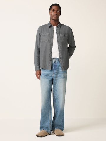 Next Regular fit Button Up Shirt in Grey