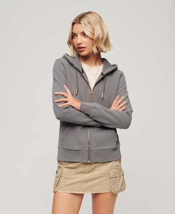 Superdry Zip-Up Hoodie in Grey: front