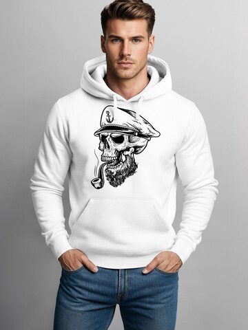 Neverless Sweatshirt 'Captain Skull 2'‌‌‌‌‌‌‌‌ in Weiß