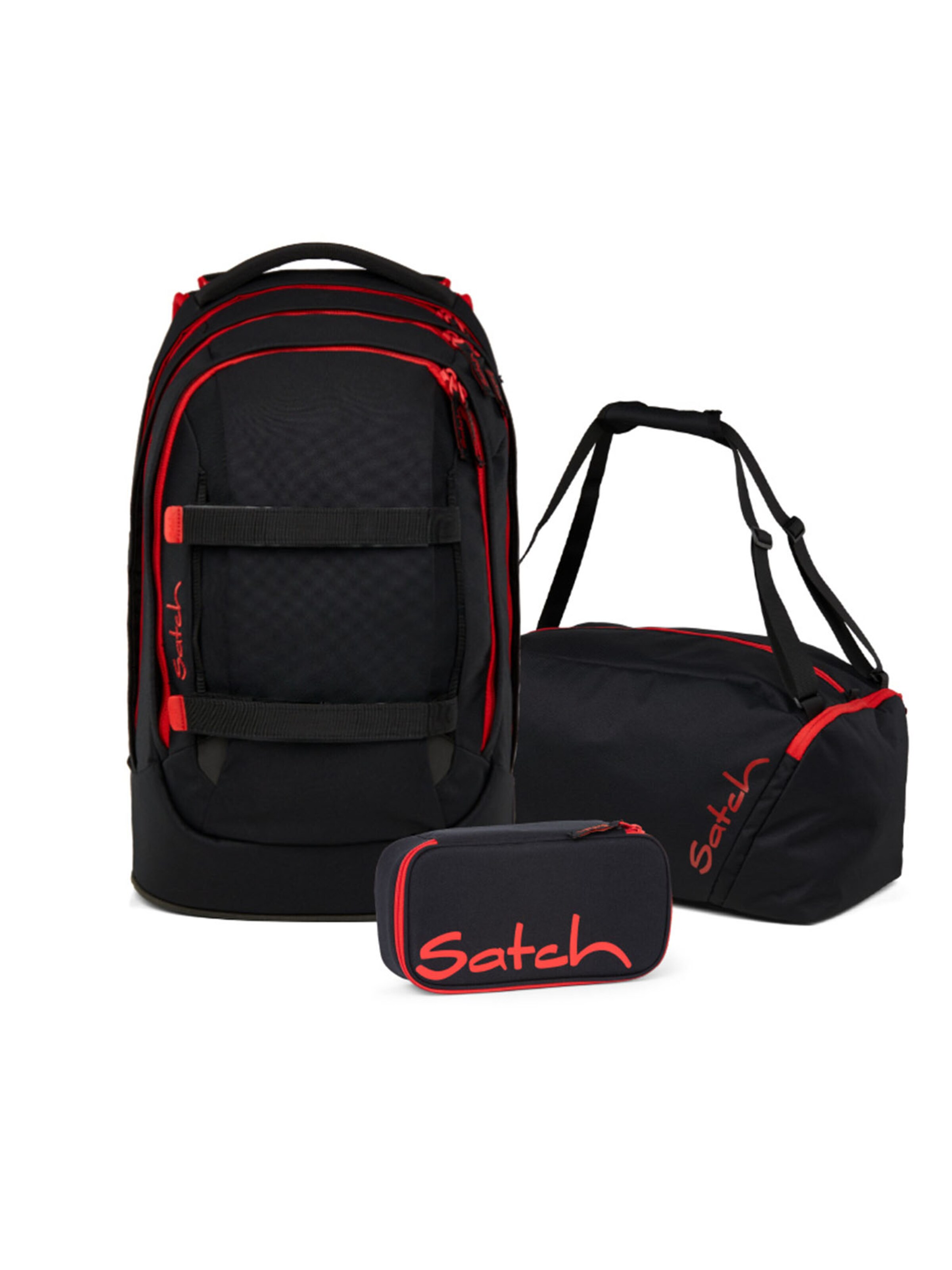 Satch Backpack 'Pack Schulrucksack Set 3tlg' in Red: front