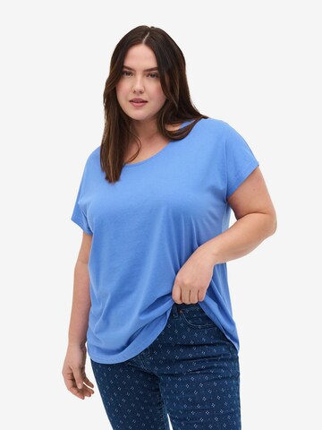 Zizzi Shirt 'Mkatja' in Blauw: voorkant