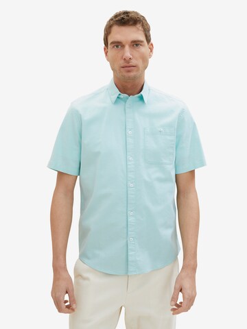 Coupe regular Chemise TOM TAILOR en bleu : devant