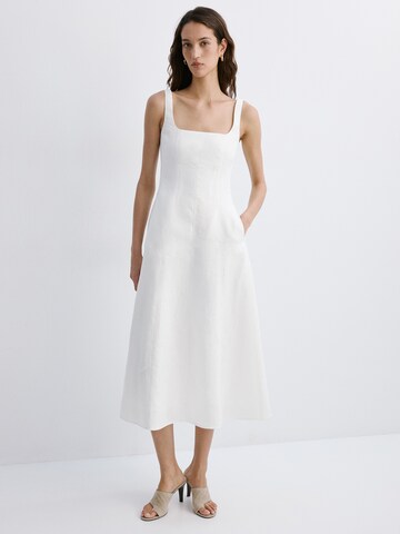 MANGO Рокля 'Lena' в бяло: отпред
