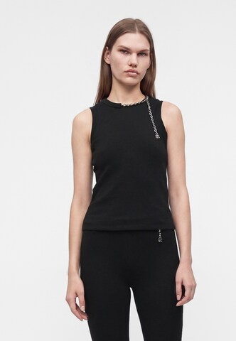 HUGO Top 'Delolly' in Black: front
