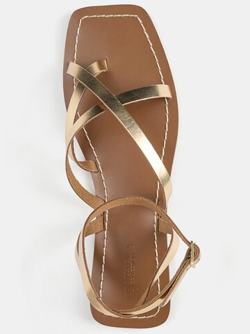 Pull&Bear Strap Sandals in Gold