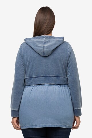 Ulla Popken Zip-Up Hoodie in Blue