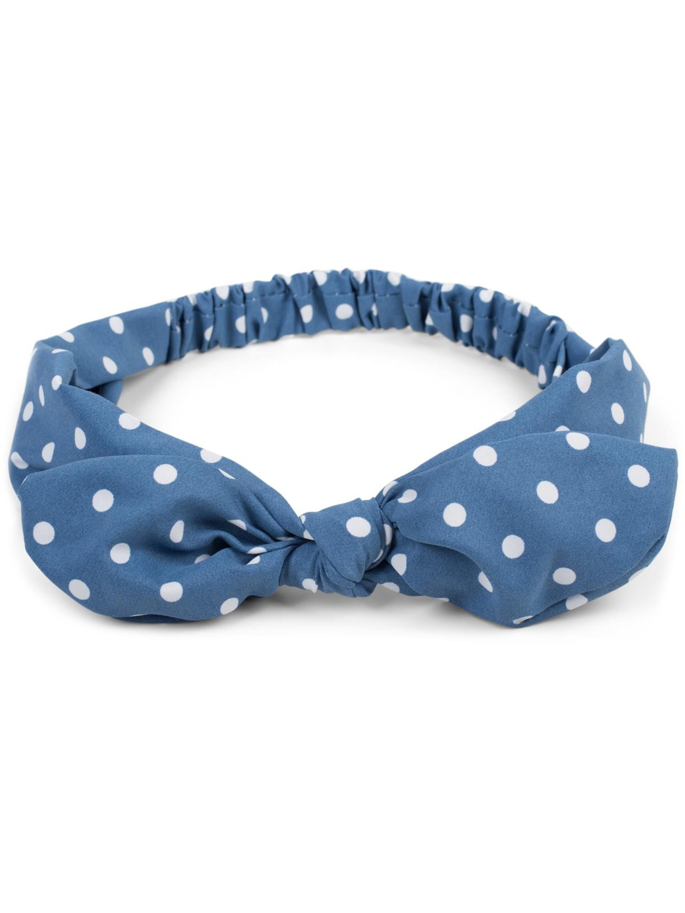 styleBREAKER Hair jewelry 'Haarband mit Punkte Muster und Schleife' in Blue: front