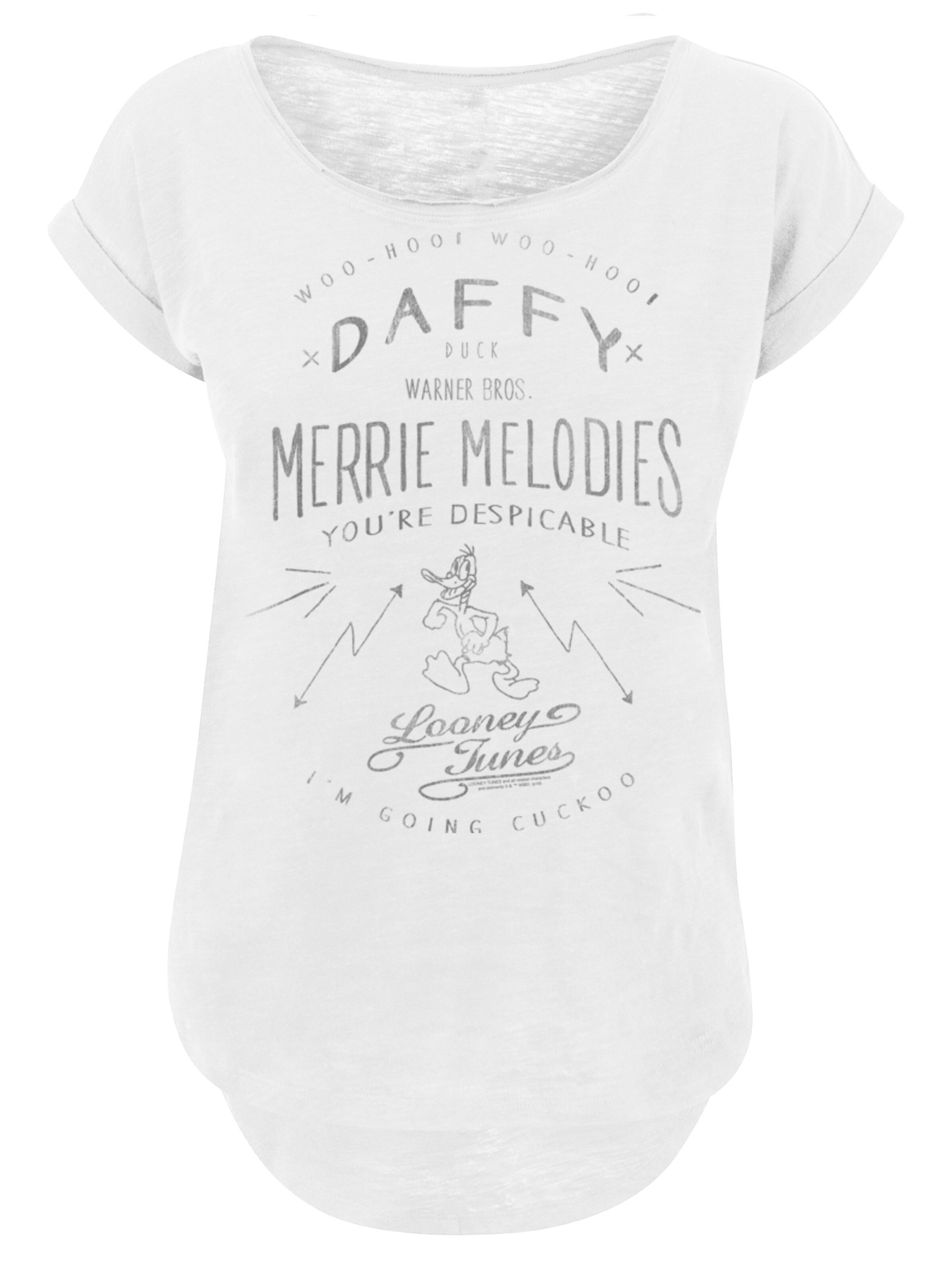 F4NT4STIC Shirt 'Daffy Duck Despicable' in White: front