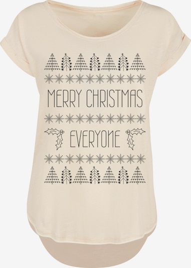 F4NT4STIC Shirt 'Merry Christmas Everyone Weihnachten' in ecru / schwarz, Produktansicht