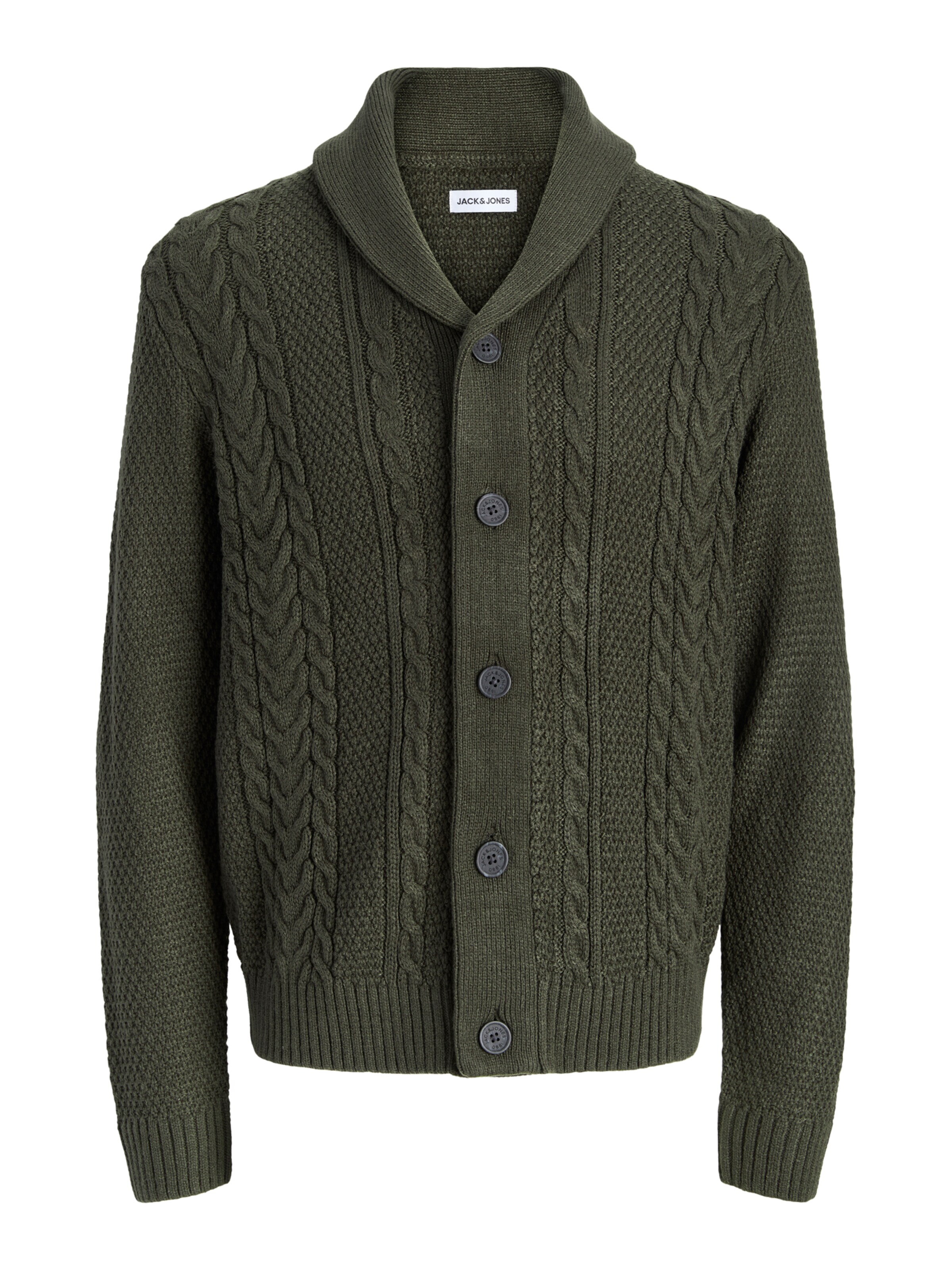 JACK & JONES Knit cardigan 'JJJAMES' in XS in Dark green, Item view