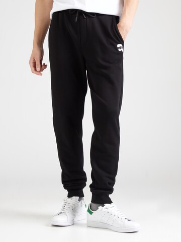 Karl Lagerfeld - Tapered Pantalón en negro: frente