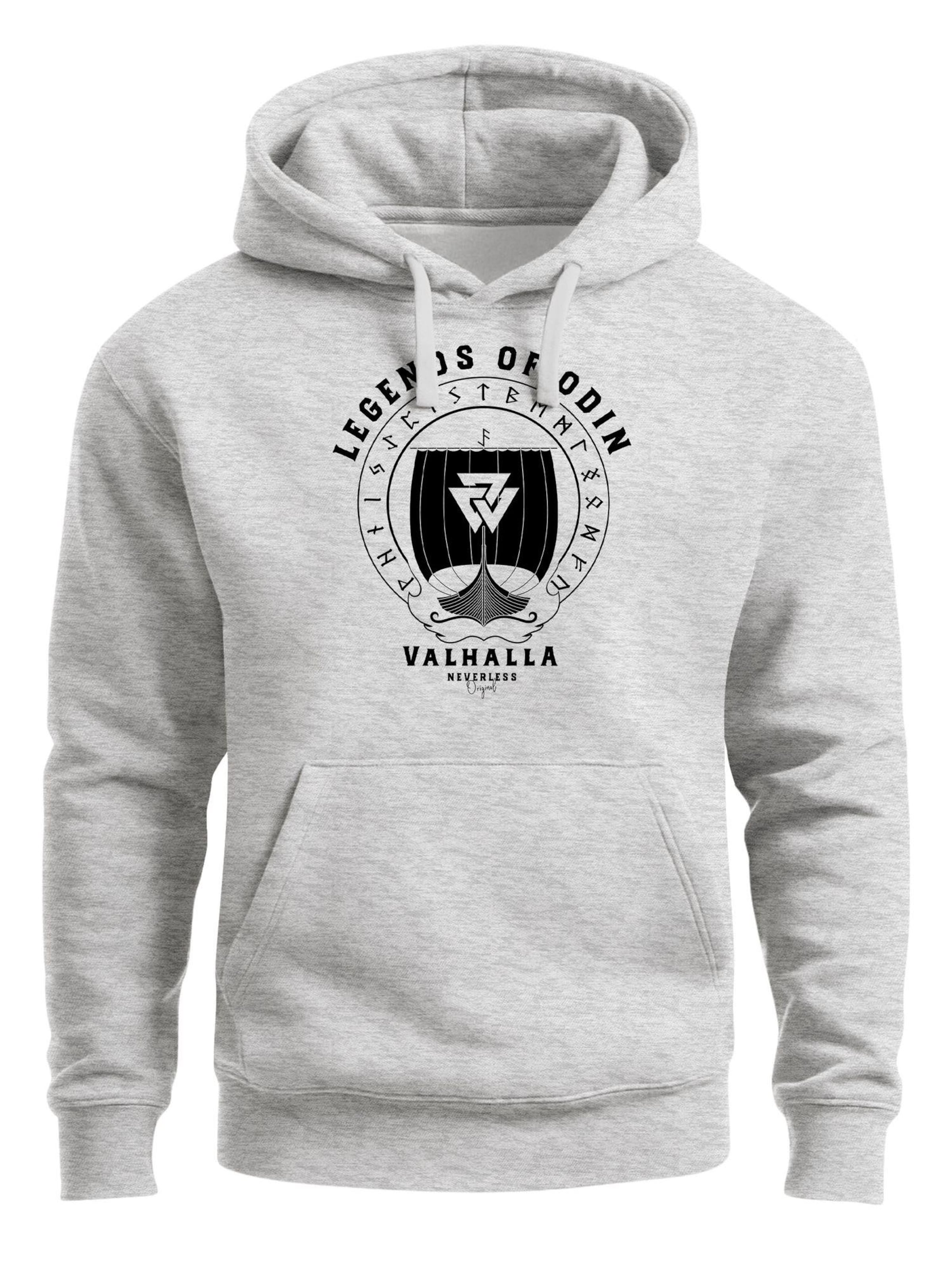 Neverless Sweatshirt 'Legends of Odin'‌‌‌‌‌ in Grau: Vorderseite