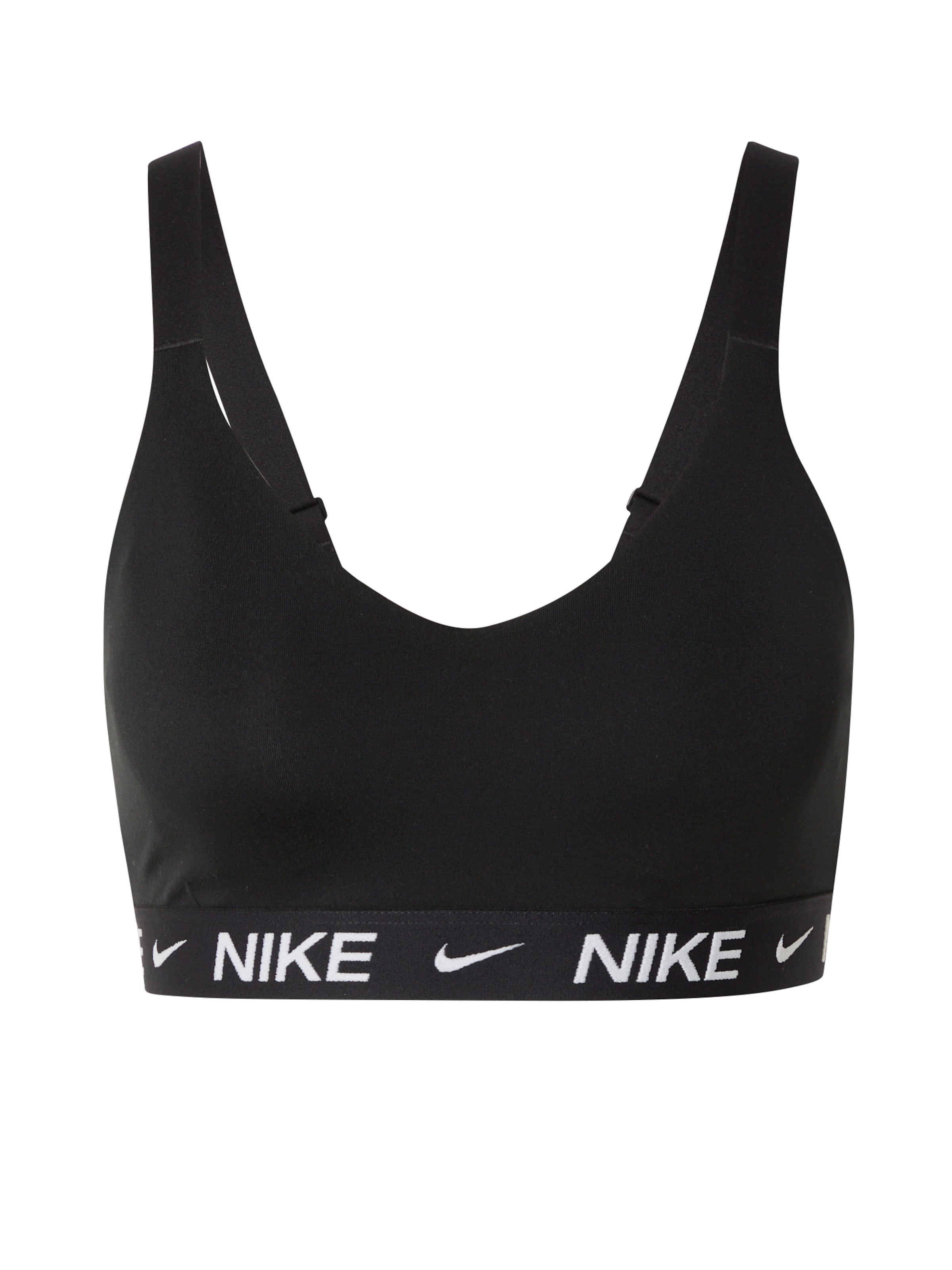 melns NIKE Bezvīļu Sporta krūšturis 'INDY': no priekšpuses