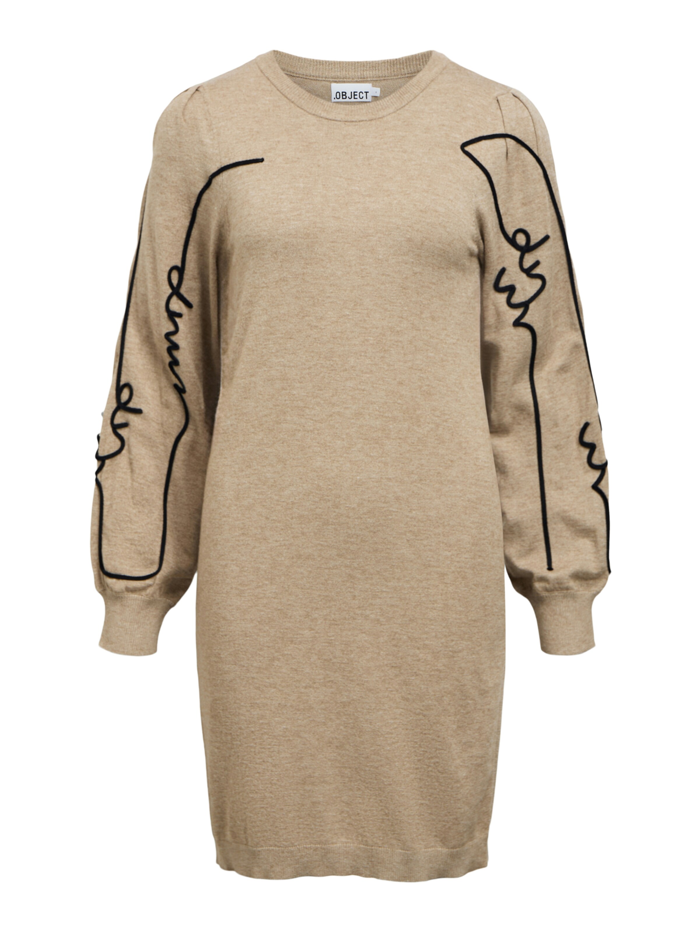 OBJECT Strickkleid 'OBJThess' in beigemeliert / schwarz, Produktansicht