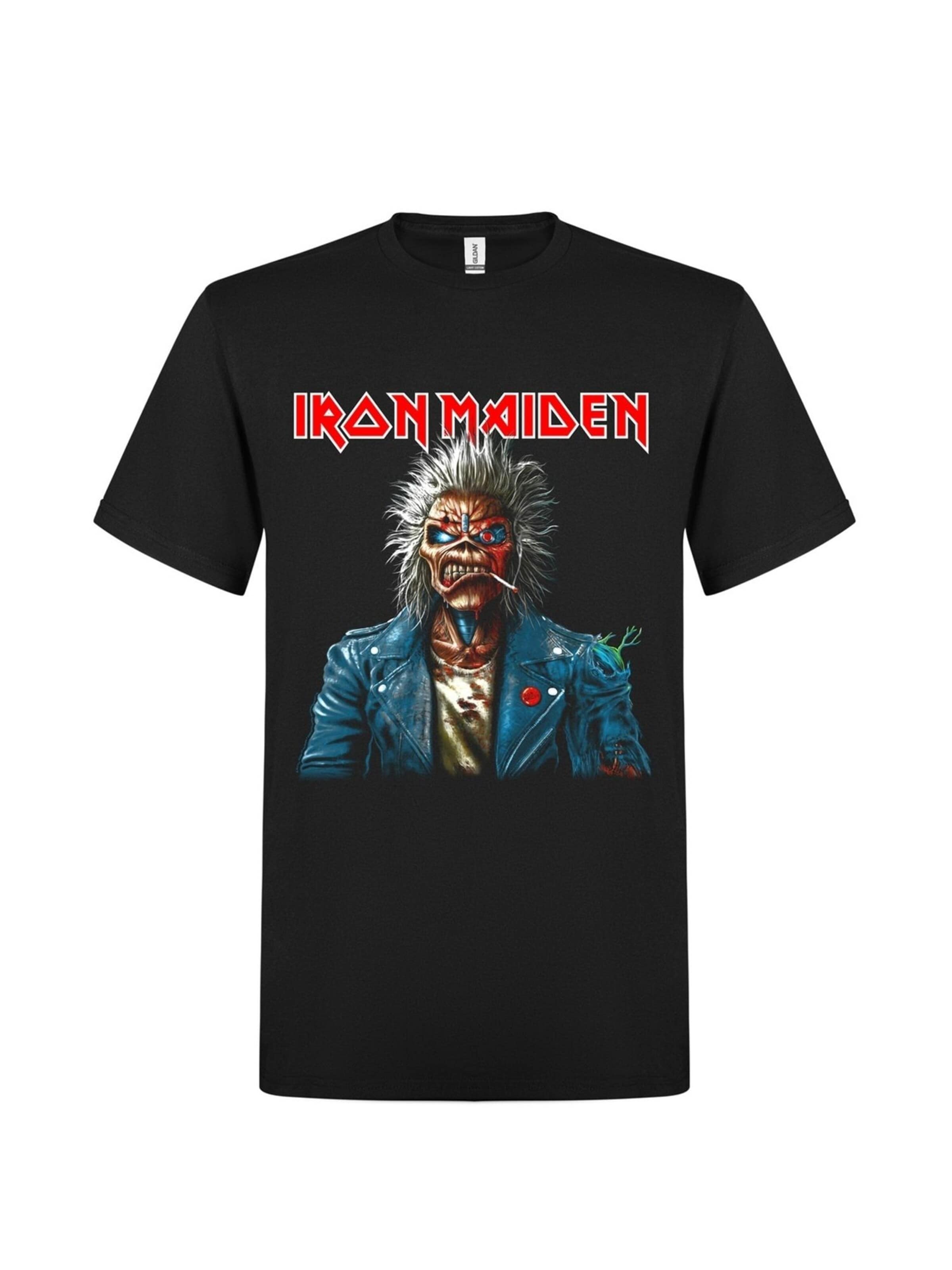 Iron Maiden Shirt 'Iron maiden Portrait Eddie Smoke T-Shirt' in Black: front
