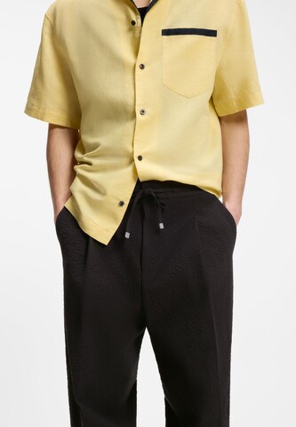 HUGO Slim fit Pleat-Front Pants ' Tari ' in Black