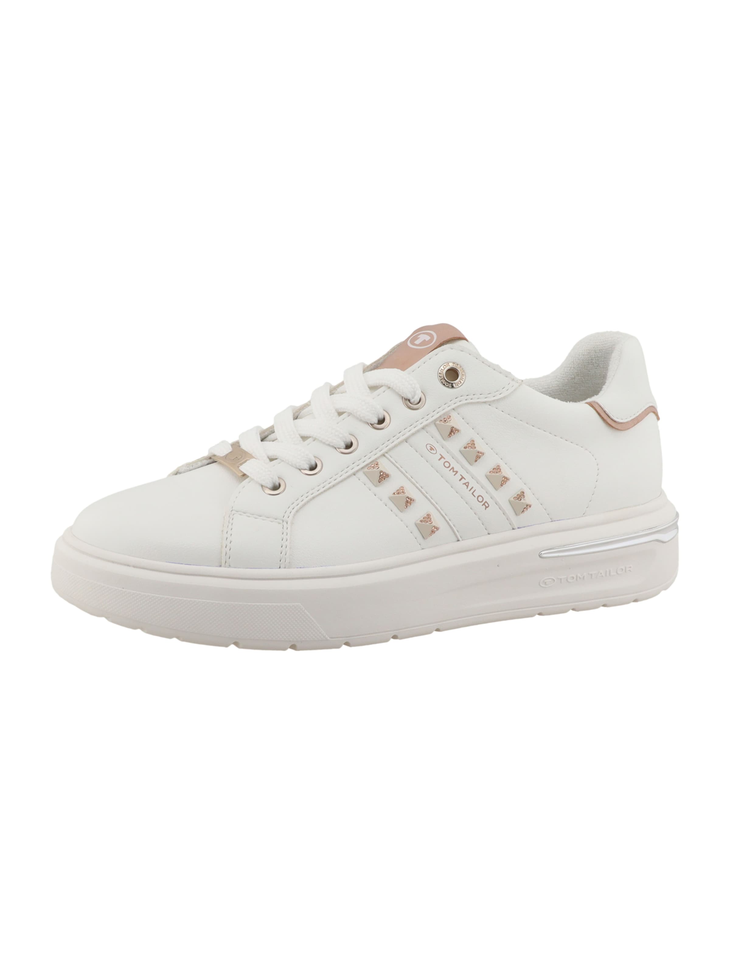 TOM TAILOR - Zapatillas deportivas bajas en blanco: frente