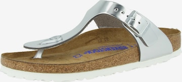 Tongs 'Gizeh' BIRKENSTOCK en argent : devant