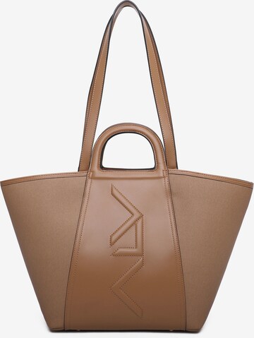 Borsa a spalla 'Borsa a Spalla Donna ALV Polyurethane con Zip e Tracolla Rimovibile' di ALV By Alviero Martini in marrone: frontale
