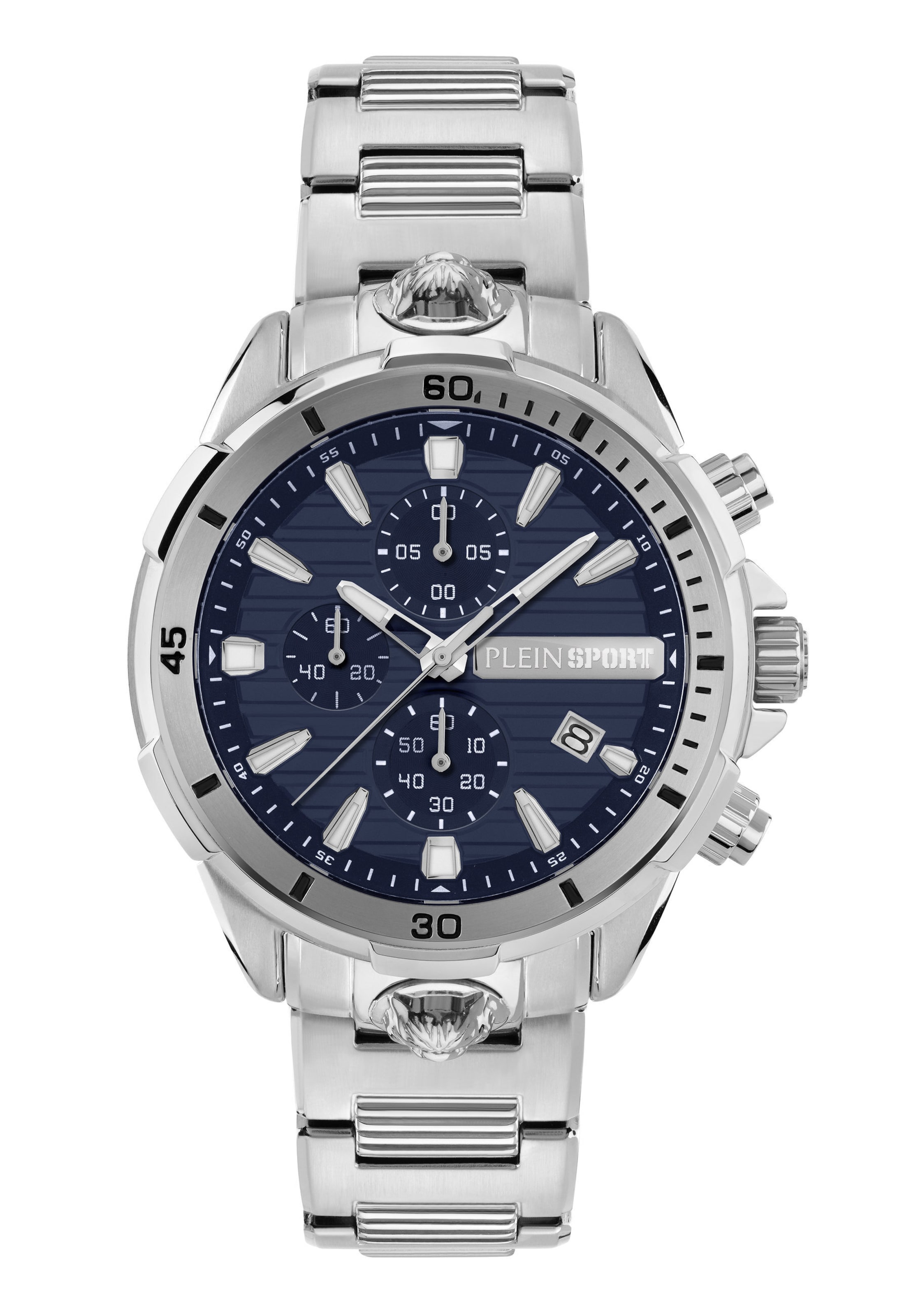 Plein Sport Analogt ur 'Impact' i sølv: forside
