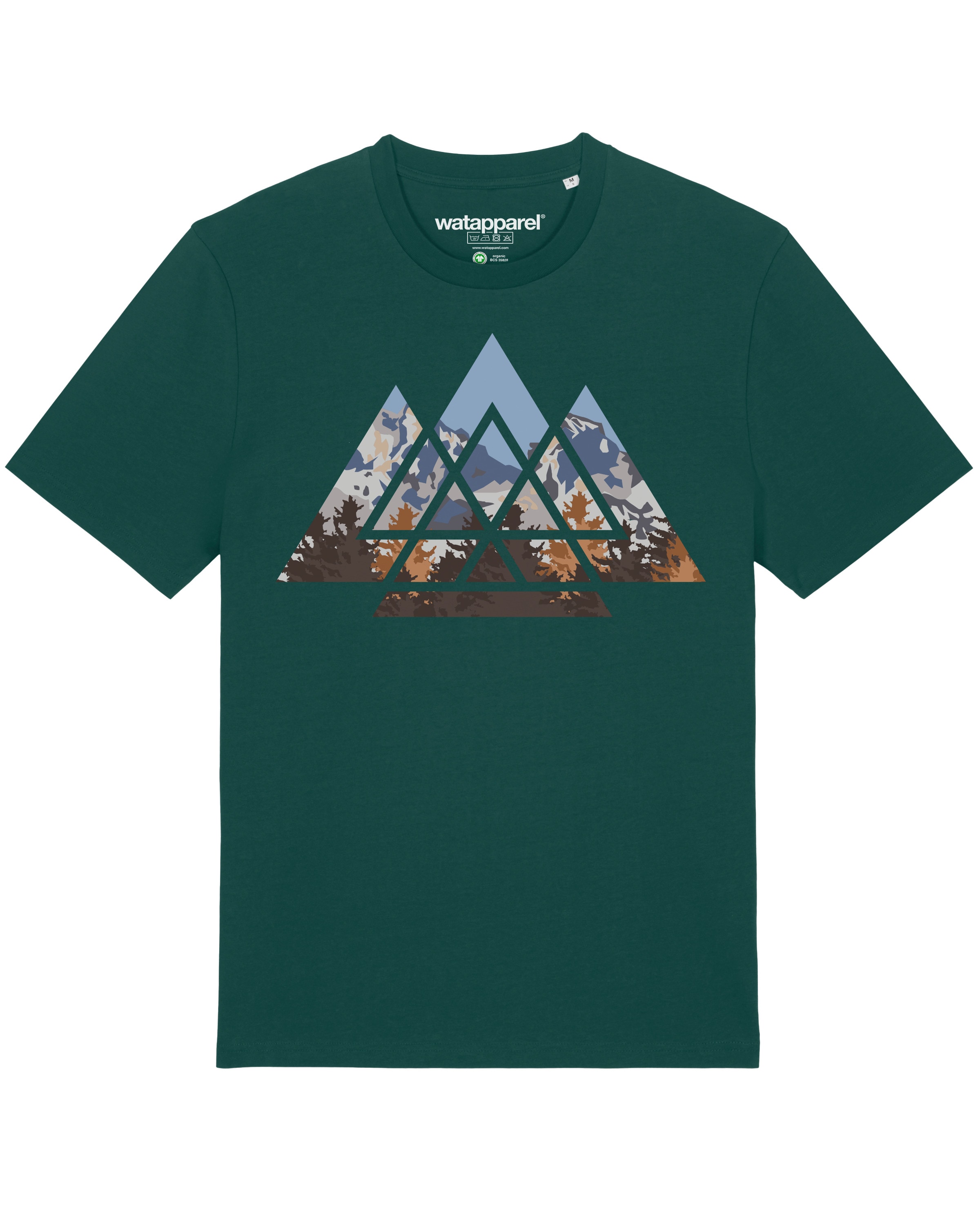 Watapparel Shirt 'Geometric Landscape' in Groen: voorkant