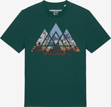 Watapparel Shirt 'Geometric Landscape' in Grün: Vorderseite