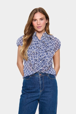 SAINT TROPEZ Bluse 'Lilja' in Blau: Vorderseite
