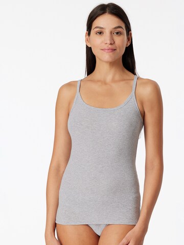 SCHIESSER - Top 'Pure Rib' en gris: frente