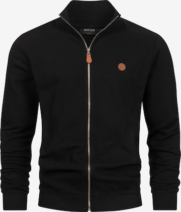 INDICODE JEANS Sweat jacket 'Guadalupe' in Black: front