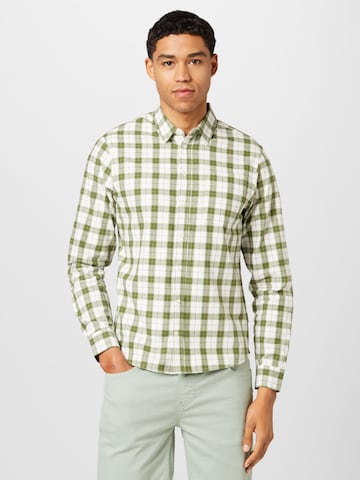 BLEND Regular fit Button Up Shirt in Green: front