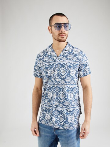 INDICODE JEANS - Ajuste regular Camisa 'Mowgli' en azul: frente