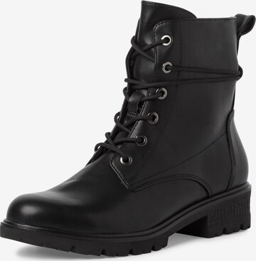 TAMARIS Lace-Up Ankle Boots in Black: front