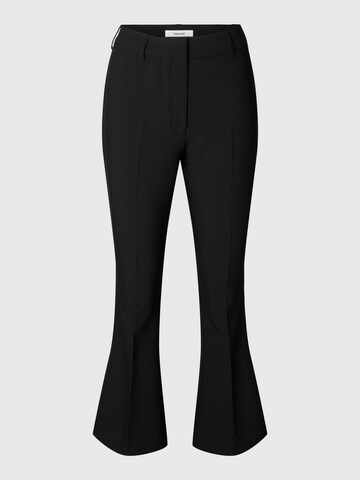 SELECTED Flared Trousers in Black: front