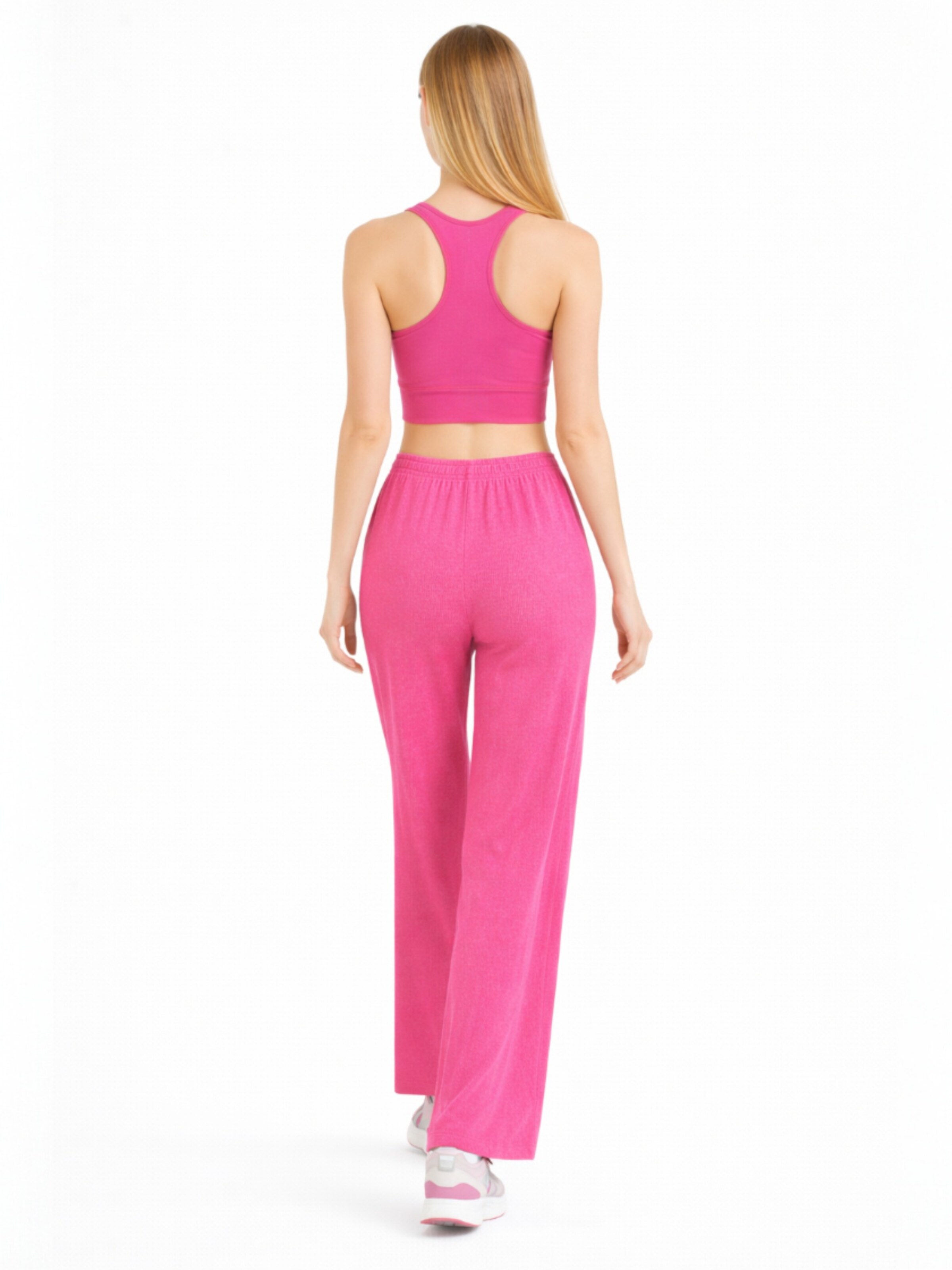 Wide leg Pantaloni 'FLORYN – Palazzohose Crinkle' di fashionshowcase in rosa