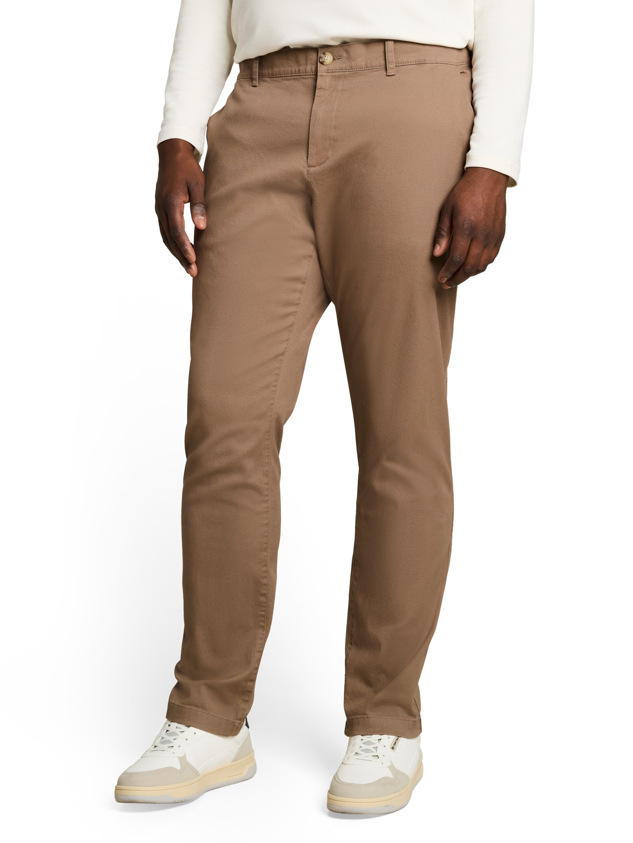 TOM TAILOR Men + Regularen Chino hlače | rjava barva: sprednja stran