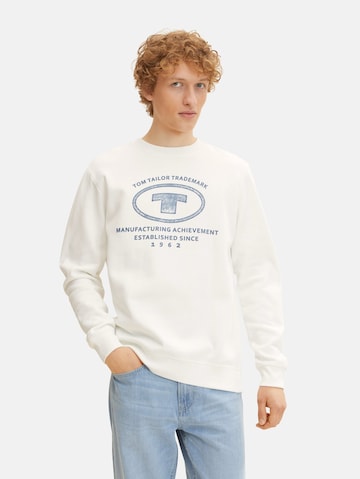 TOM TAILORSweater majica - bijela boja: prednji dio