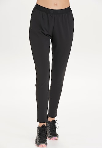 ENDURANCE Tapered Workout Pants 'Wind' in Black: front