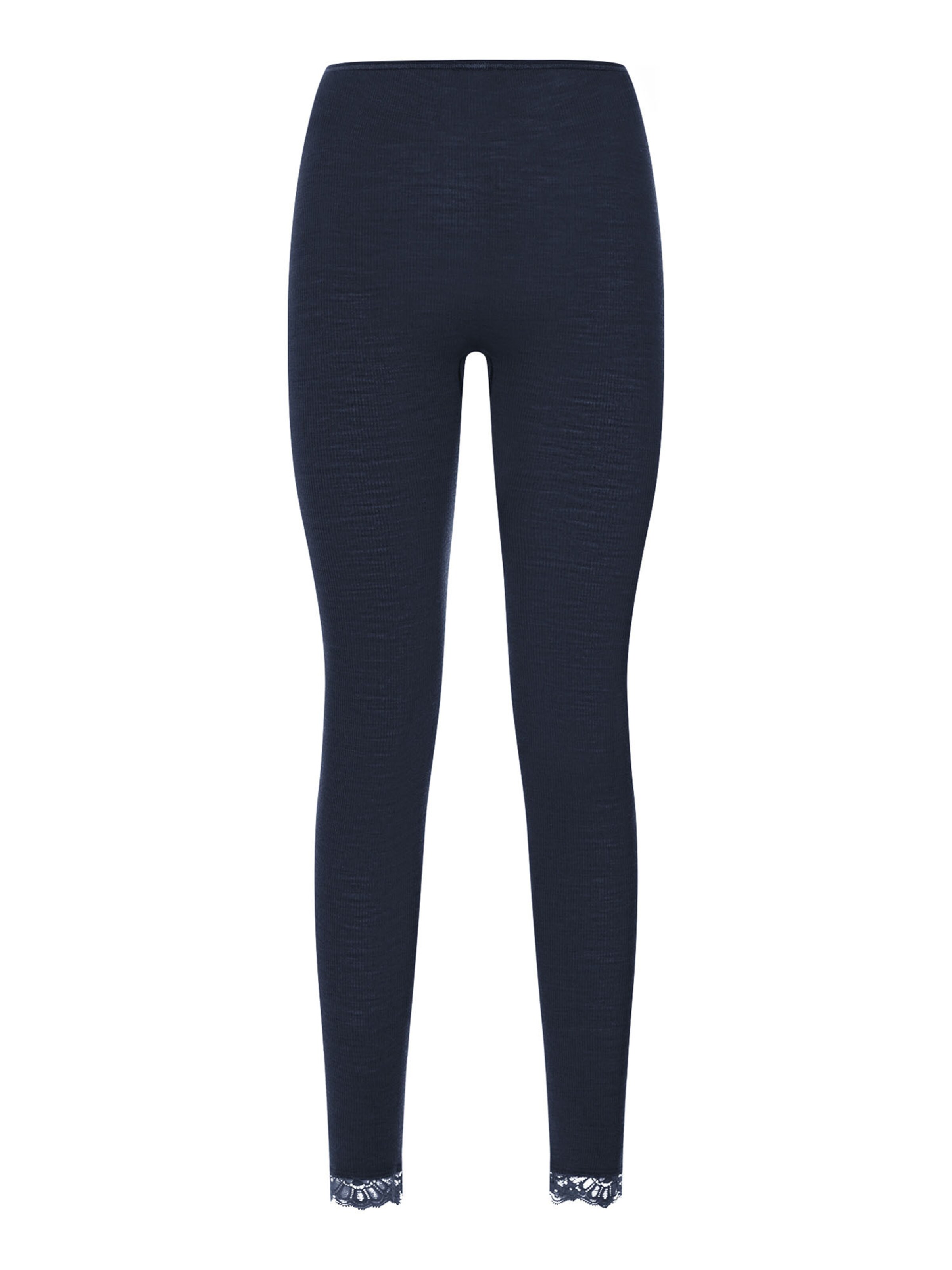 Hanro Skinny Leggings ' Woolen Lace ' in Blauw