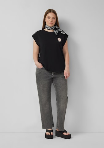QS T-Shirt in Schwarz