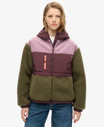Superdry Fleece Jacket in Green: front