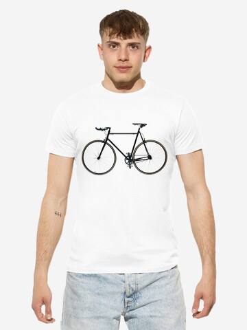 Cotton Prime Shirt 'Bike - Fahrrad' in Wit: voorkant