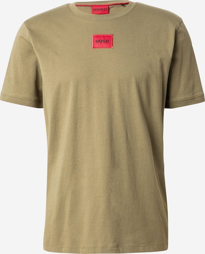 HUGO Paita 'Diragolino212' värissä oliivi / punainen / musta, Tuotenäkymä