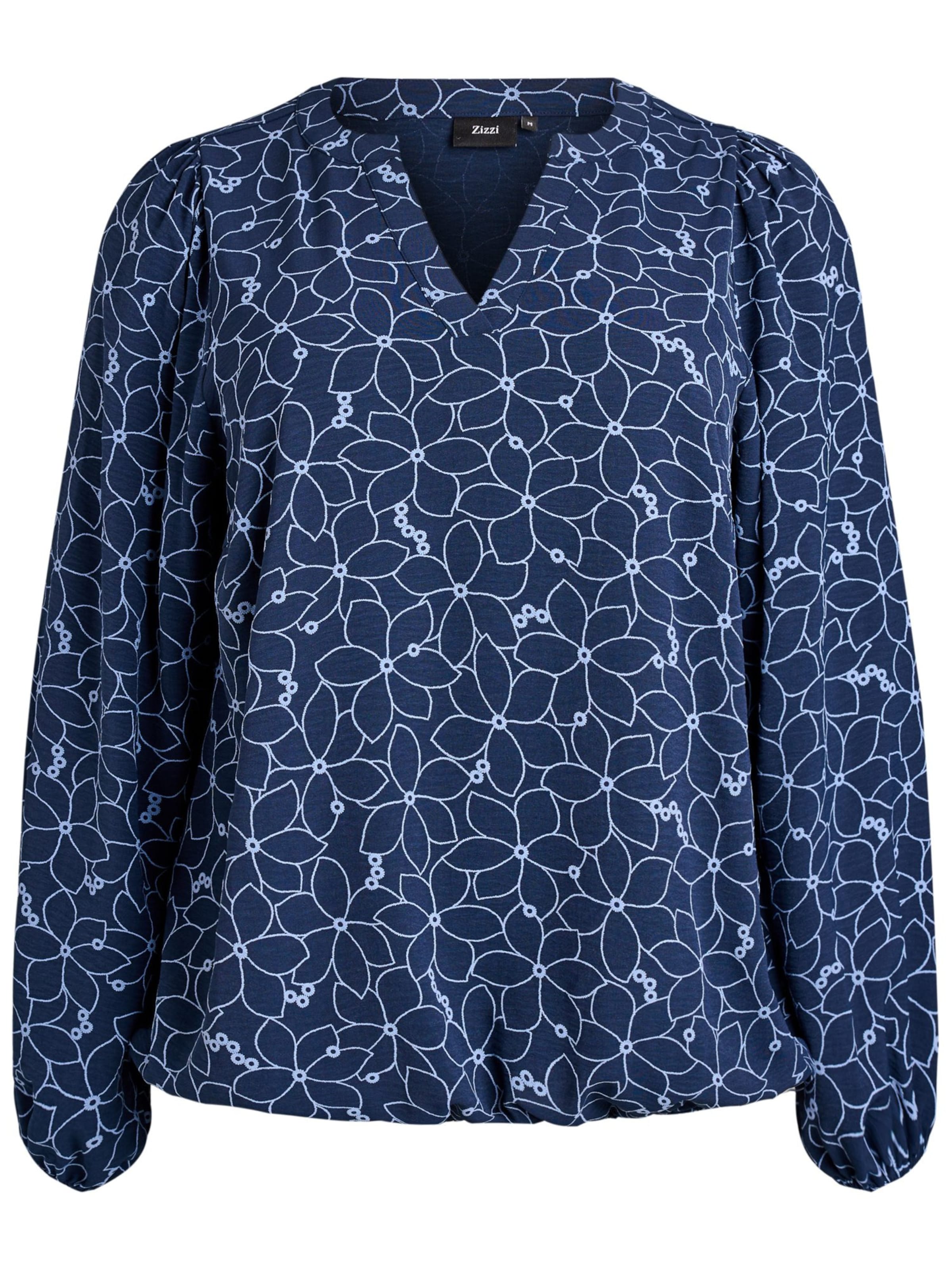 Zizzi Блузка 'Cabine' в Синий: спереди