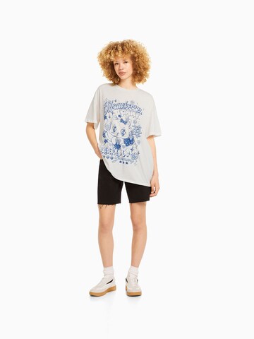 T-shirt oversize Bershka en blanc