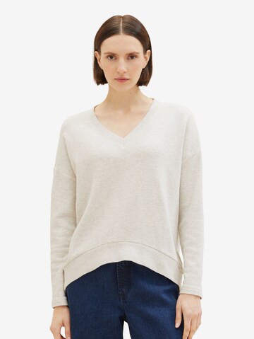 Sweat-shirt TOM TAILOR en beige : devant