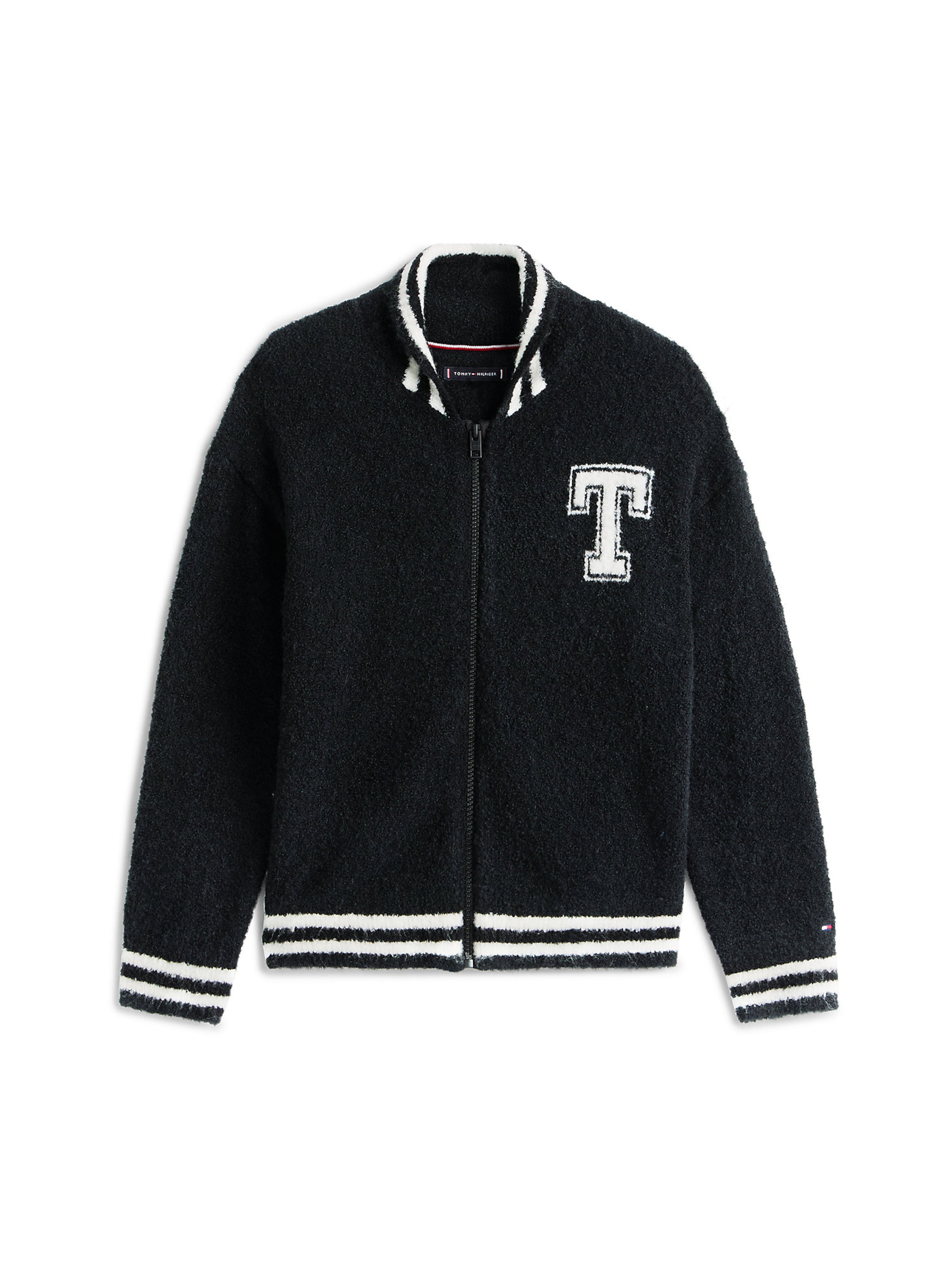 TOMMY HILFIGER Sweat jacket in Black: front