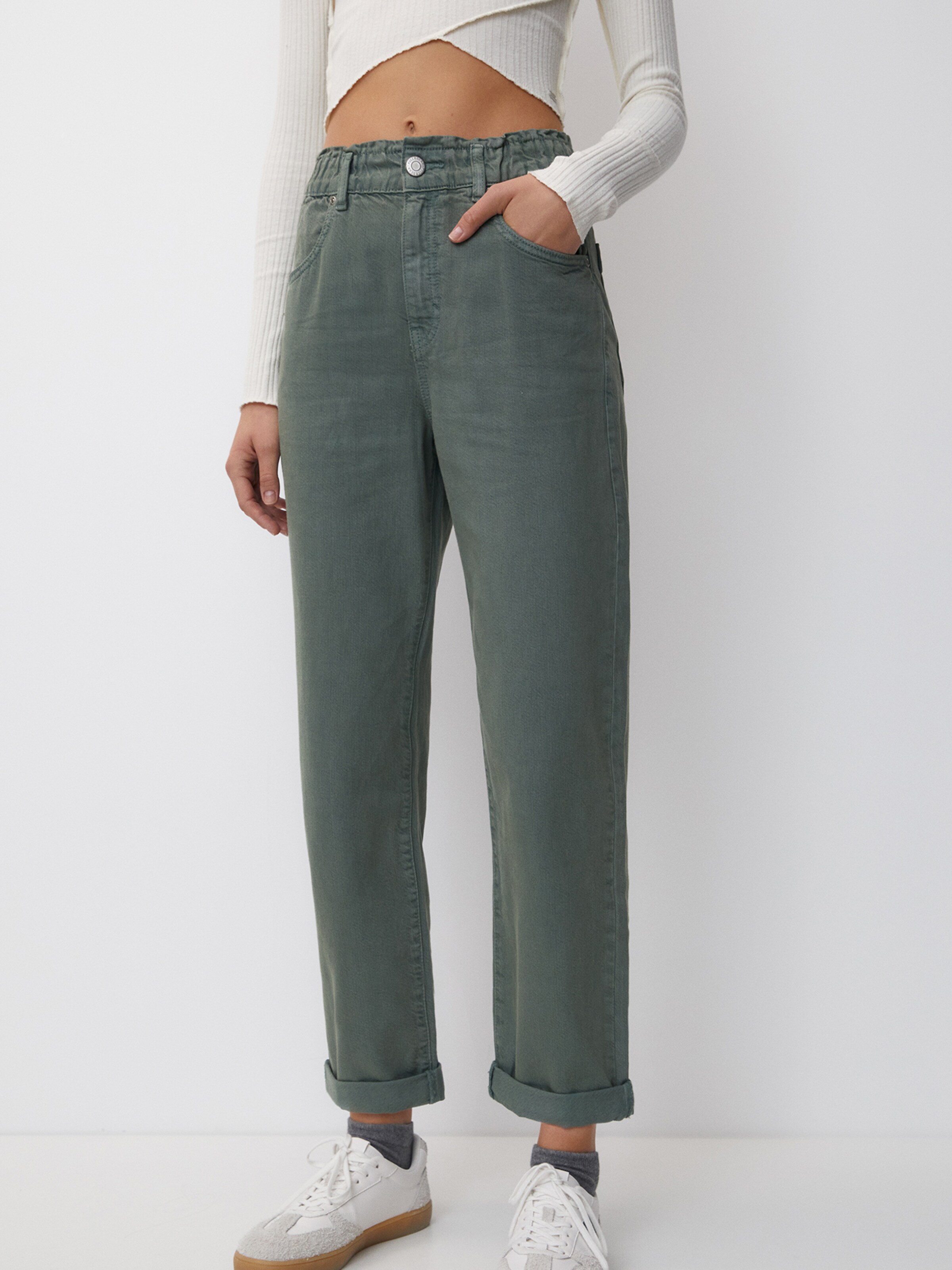 Pull\u0026Bear Loose fit Jeans in Green | ABOUT YOU