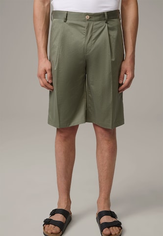 STRELLSON Regular Pleated Pants 'Kory' in Green: front